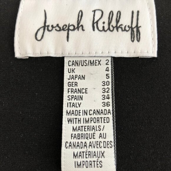 Joseph Ribkoff Lg Slv V Neck Layered Abstract Print Flowy Top Blk Grey Wht Sz 2 - Picture 7 of 10